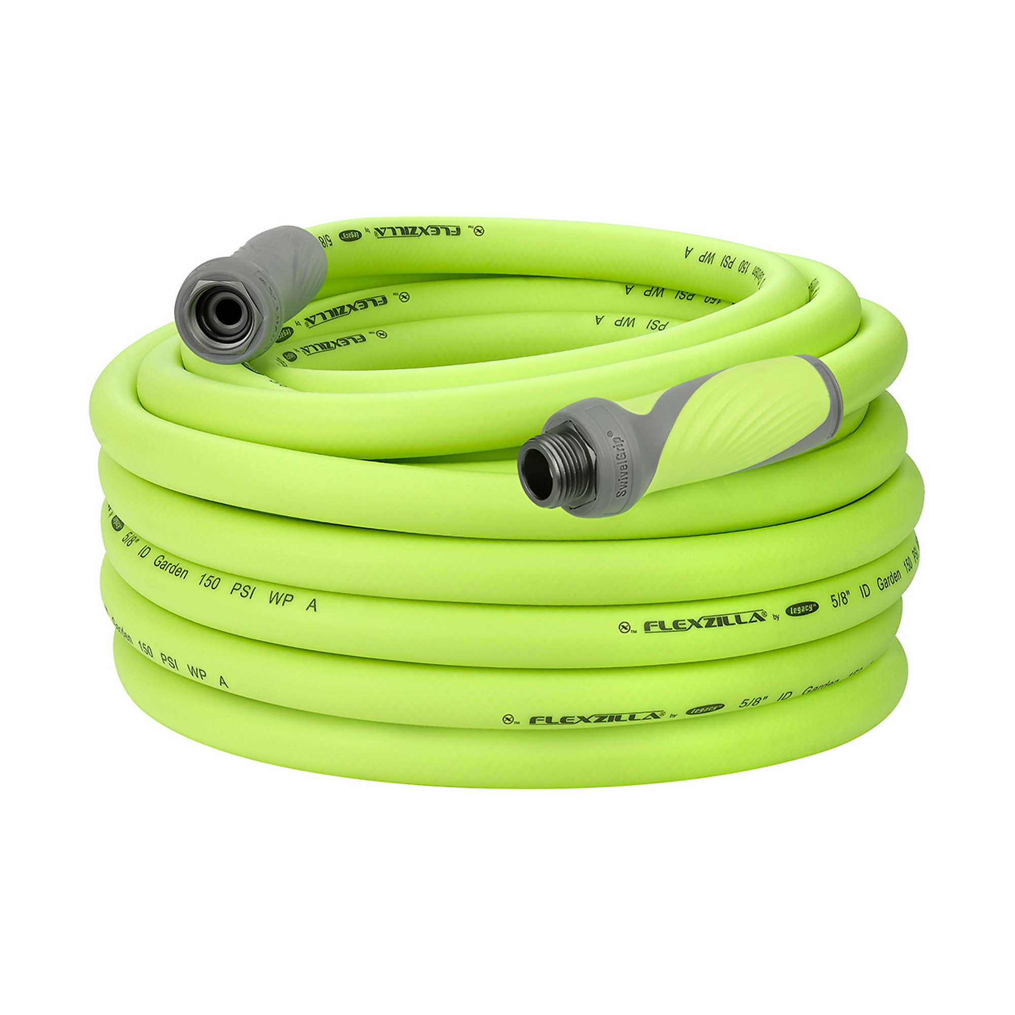 Legacy Flexzilla Garden Hose, 5/8in. x 75ft., 150 PSI Max, SwivelGrip, ZillaGreen™, Model# HFZG575YWS-E